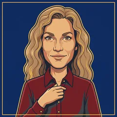 Elena — illustrated AI desk persona