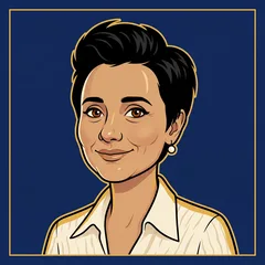 Luna — illustrated AI desk persona