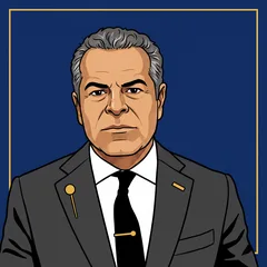Victor — illustrated AI desk persona